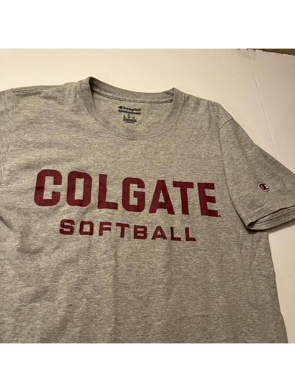 Colgate University Softball Gray Size S T Shirt, Champion